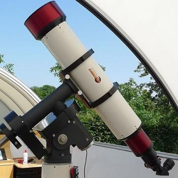 Detail of the Lunt LS230THa dual pressure tuned etalon section and Feather Touch focuser