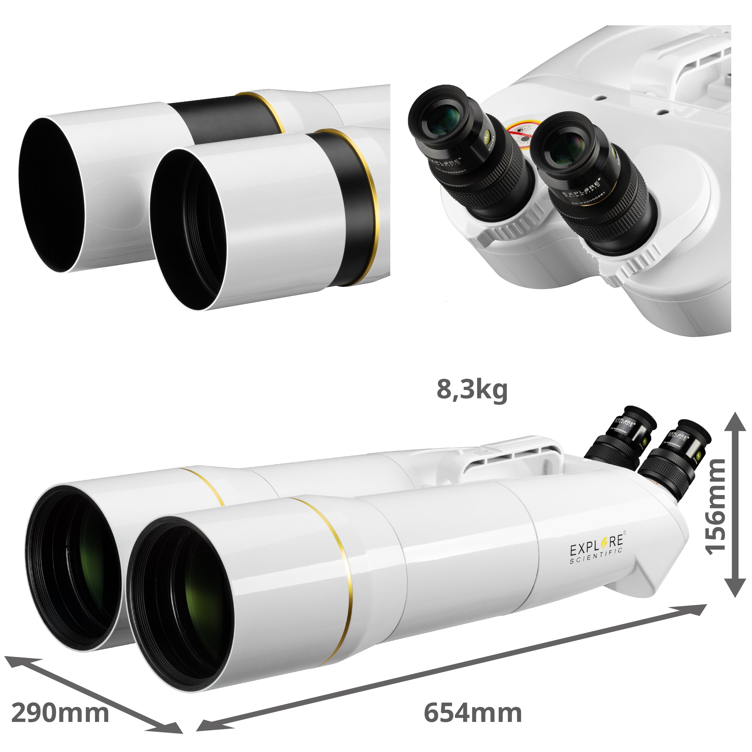 Explore Scientific BT-120 SF Giant Binocular eyepiece detail