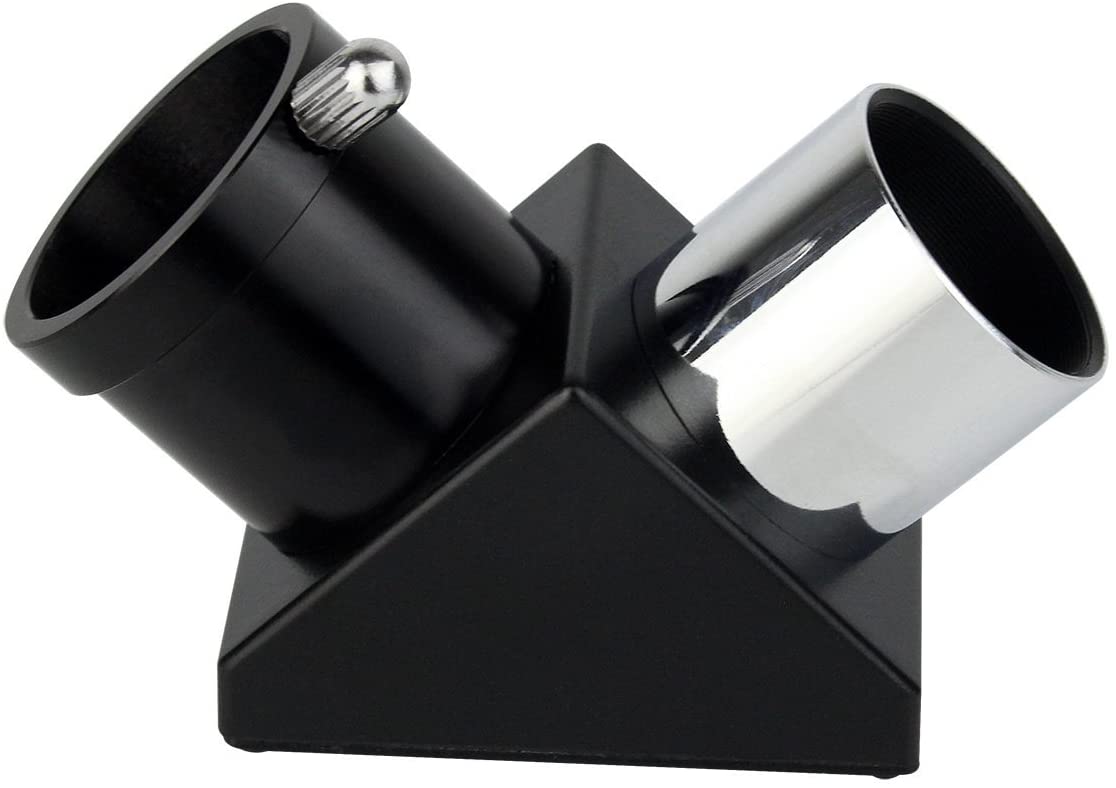 Lunt 1.25 inch 90 degree prism star diagonal shown from the side
