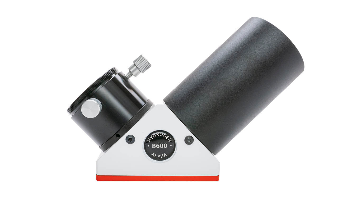Profile view of a Lunt B600 hydrogen alpha blocking filter housing