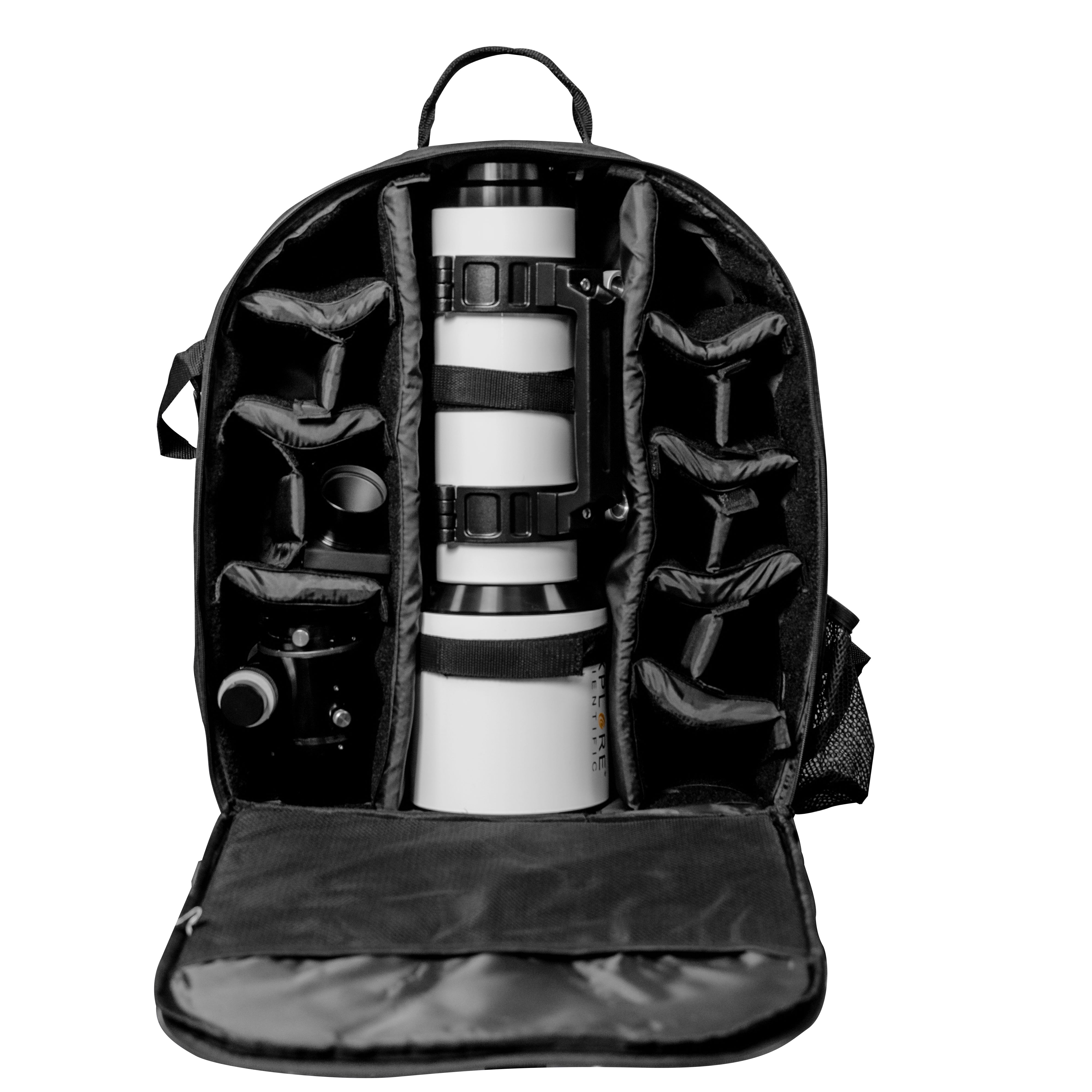 Explore Scientific telescope backpack side view