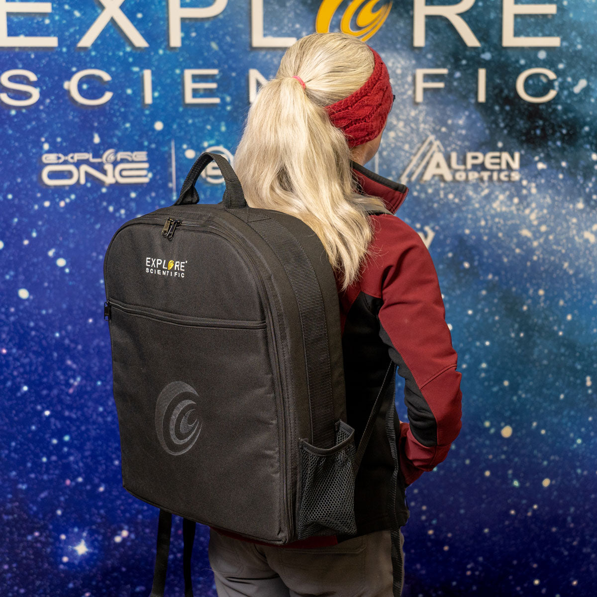 Explore Scientific telescope backpack packed with a telescope