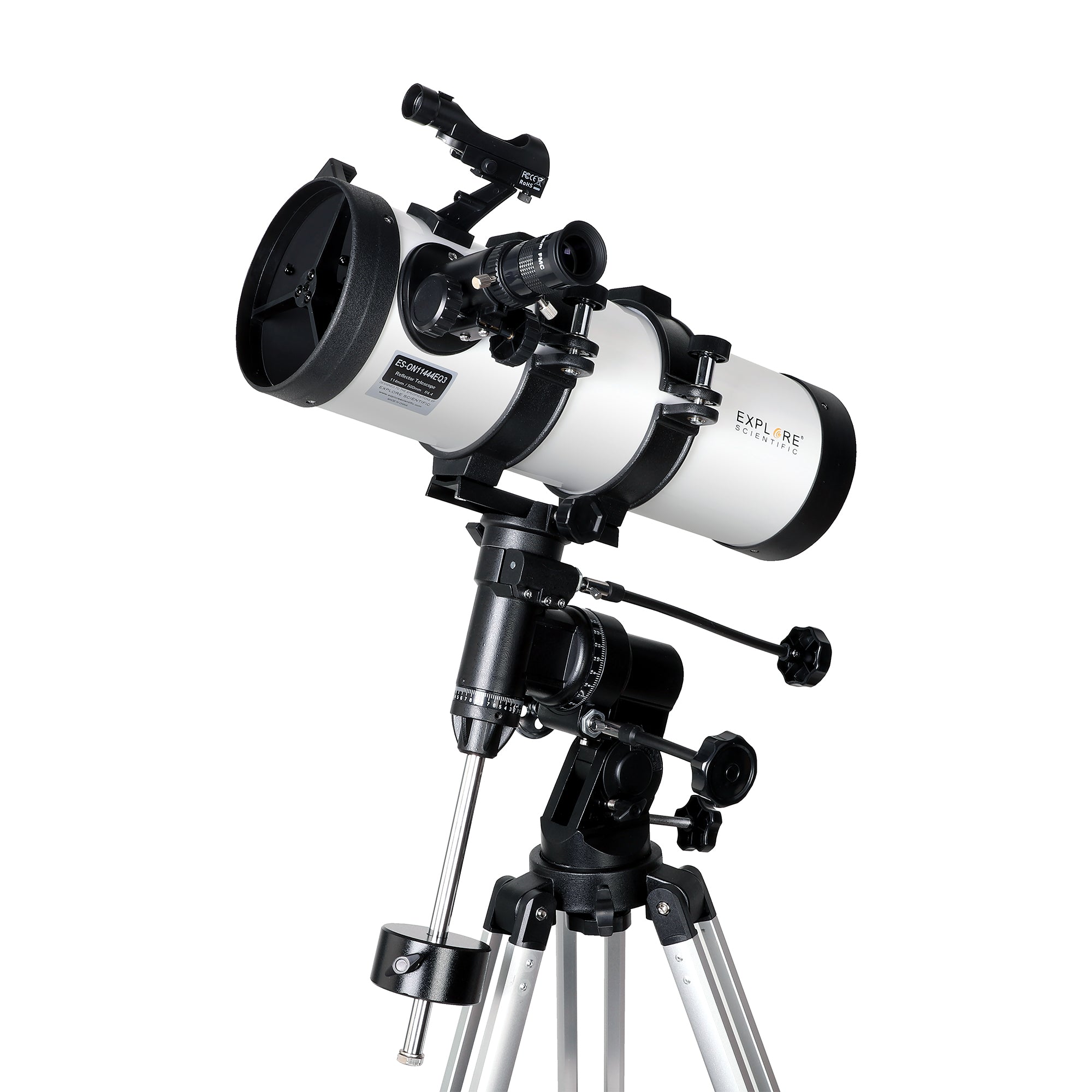 Explore Scientific 114mm Newtonian reflector telescope on equatorial mount