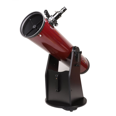 Explore Scientific 8-inch Dobsonian reflector telescope in red