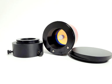 Second view of the Lunt 50mm center obstructed etalon housing and its adapter plate