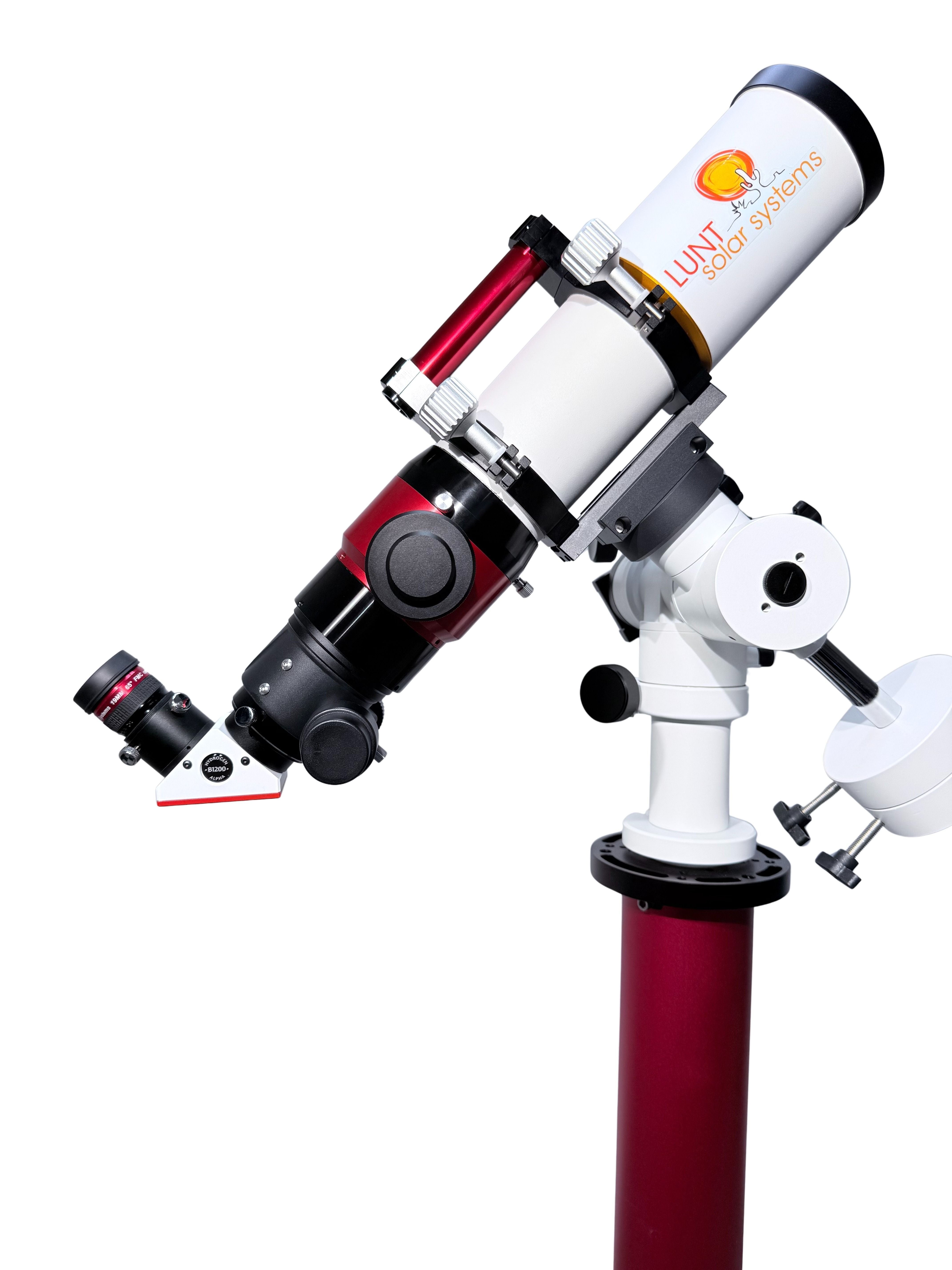 Lunt LS80MT 80mm hydrogen-alpha solar telescope with solar handle, red dot finder and 2 inch focuser