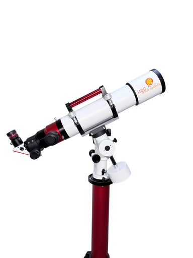 Lunt LS100MT 100mm hydrogen-alpha solar telescope with solar handle, red dot finder and 8 inch dovetail