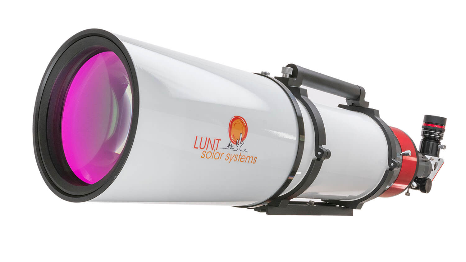 Lunt LS152THa 152mm dedicated hydrogen alpha solar telescope in pearl white with red accents