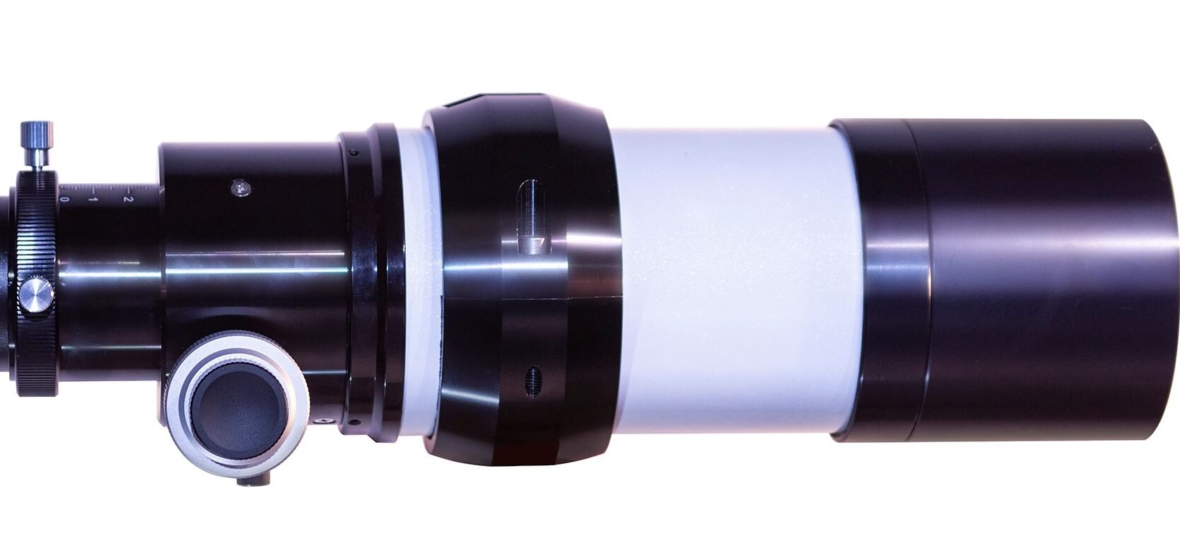 Lunt 70mm MT refractor optical tube assembly with dual speed rack and pinion focuser and clamshell ring