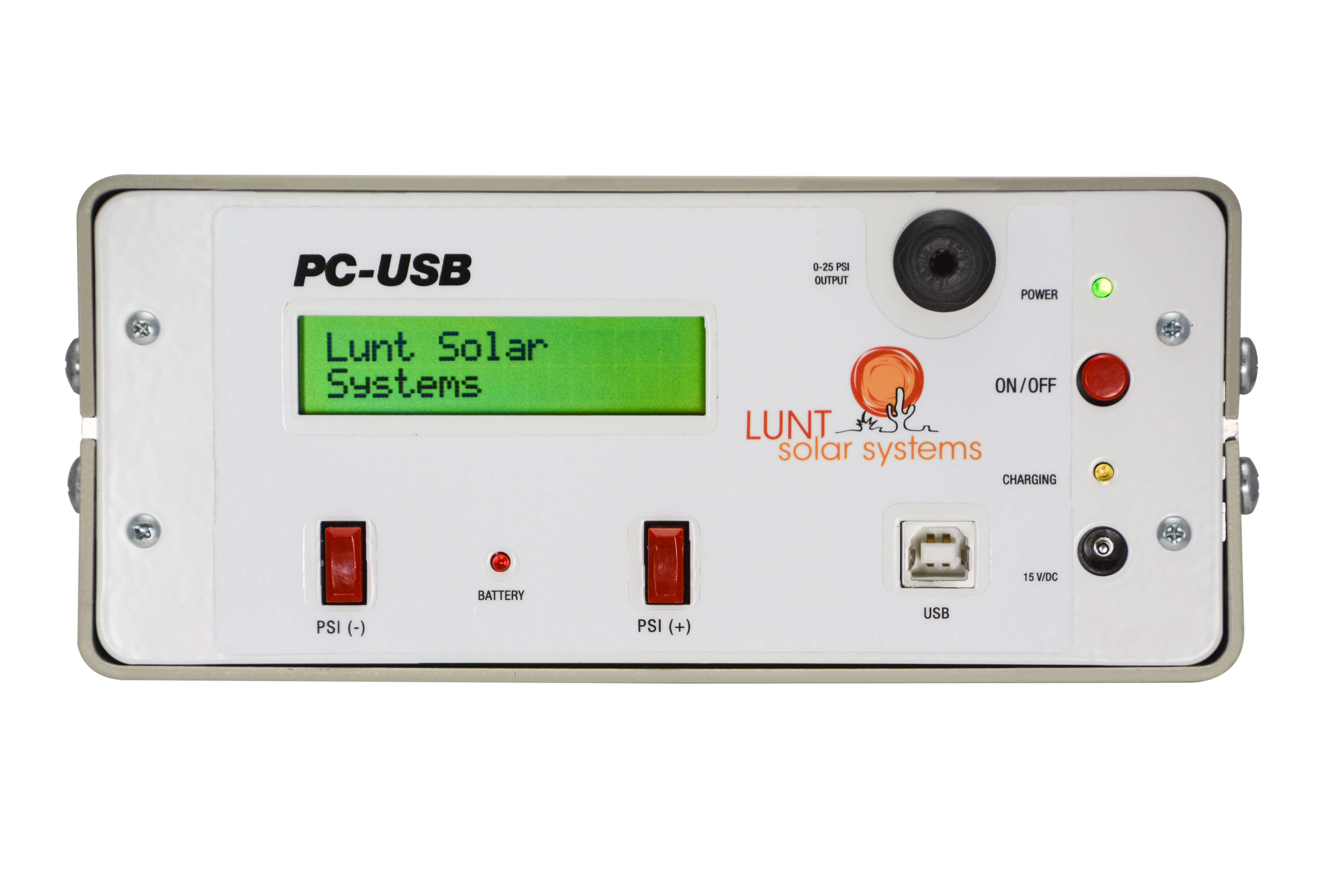 Lunt PC-USB pressure tuner controller front panel with digital display and two control buttons
