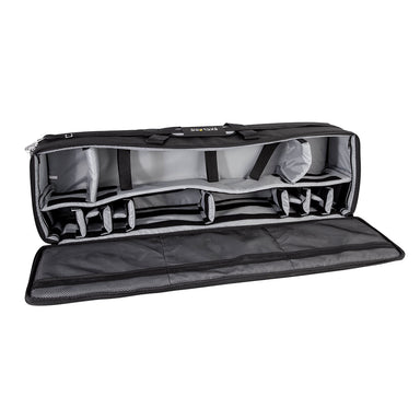 Explore Scientific soft telescope case open, showing velcro dividers