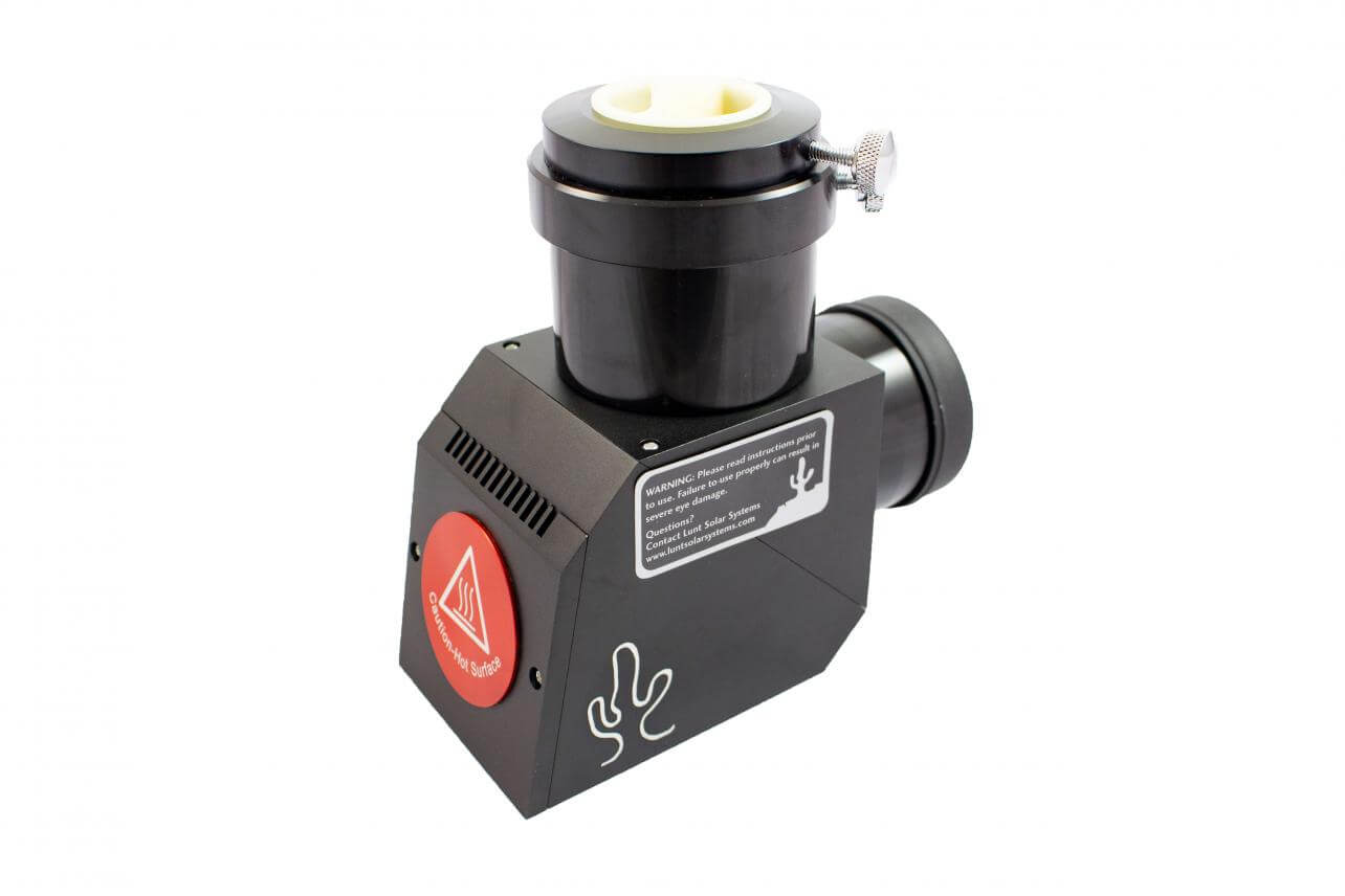 Alternate view of the Lunt White Light Solar Wedge showing the barrel and housing